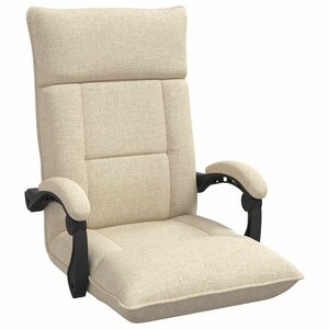 vidaXL Fauteuil de sol ajustable Crème Tissu