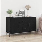 Buffet vidaXL Noir Chêne 100x36x60 cm Bois d'ingénierie