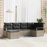 vidaXL Ensemble de canapé de jardin avec coussin 6 Pièces Gris clair