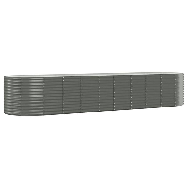 vidaXL Lit surélevé de jardin Acier galvanisé 396x100x68cm gris