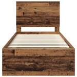 vidaXL Cadre de lit Bois ancien 90 x 190 cm Pin massif