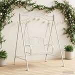 vidaXL Banc Balançoire Acier 113 x 121 5 x 168 cm Blanc antique