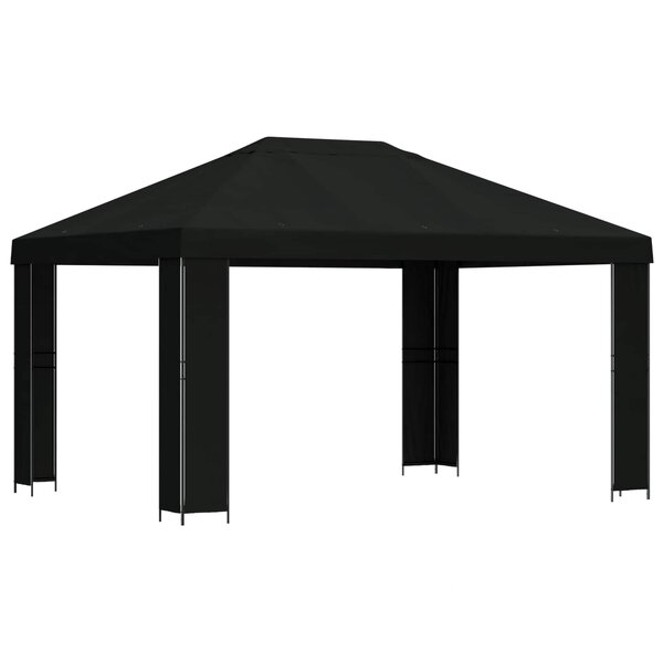 vidaXL Pavillon 4 × 3 m Noir Polyester et Acier 190 gsm