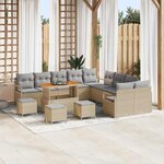 vidaXL Ensemble de canapé de jardin 14 Pièces Beige  Gris clair