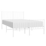 vidaXL Cadre de lit métal sans matelas et pied de lit blanc 120x200 cm