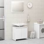 vidaXL Meubles de salle de bain Blanc brillant Bois d'ingénierie