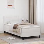vidaXL Lit à ressort avec matelas - blanc 100 x 200 cm en simili cuir.