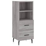 vidaXL Buffet haut Sonoma gris 34 5x34x180 cm Bois d'ingénierie