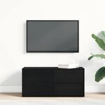 vidaXL Meuble TV avec tiroir Noir 80 x 34 x 35.5 cm Bois d'ingénierie