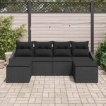 vidaXL Ensemble de salle à manger pour jardin avec coussin 6 Pièces Noir