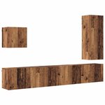 vidaXL Unité murale de TV 5 Pièces Bois Ancien Bois d'ingénierie