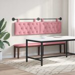 vidaXL Tête de lit suspendue Rose Velours