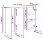 vidaXL Armoire Miroir de Salle de Bain Gris béton 103 5 x 15 5 x 70 cm