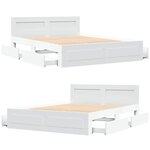 vidaXL Cadre de lit 2 Pièces Blanc 150 x 200 cm Bois d'ingénierie
