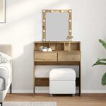 vidaXL Coiffeuse chêne artisanal 80 x 41 x 144 5 cm Bois d'ingénierie