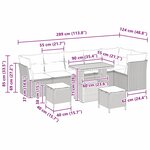 vidaXL Ensemble de canapé de jardin 9 Pièces Beige polyrotin