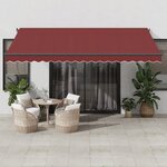 vidaXL Auvent manuel rétractable bordeaux 450x350 cm