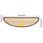vidaXL Tapis d'escalier autocollants aspect sisal 15 Pièces 56x17x3 cm