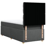 vidaXL Sommier à lattes de lit et matelas Gris foncé 90x190 cm Tissu