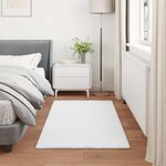 vidaXL Tapis en Fourrure Synthétique de Lapin Olite Blanc 80 x 150 cm