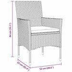 vidaXL ensemble de jardin de 5 pièces en poly rattan noir