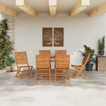 vidaXL Ensemble de salle à manger pour jardin 7 Pièces Marron