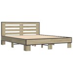 vidaXL Cadre de lit chêne sonoma 150x200 cm bois d'ingénierie et métal