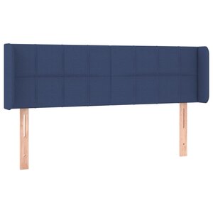 vidaXL Tête de lit avec oreilles Bleu 147x16x78/88 cm Tissu