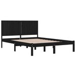 vidaXL Cadre de lit Noir Bois de pin massif 200x200 cm