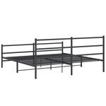 vidaXL Cadre de lit métal avec tête de lit/pied de lit noir 193x203 cm