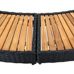vidaXL Contour pour spa Noir Poly rotin et bois d'acacia massif