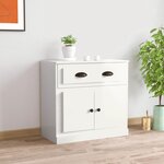vidaXL Buffet blanc brillant 70x35 5x67 5 cm bois d'ingénierie