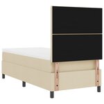 vidaXL Lit à ressorts avec matelas et lumière LED crème  100 x 200 cm  en tissu