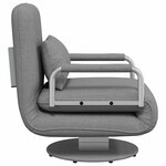 vidaXL Fauteuil pivotant et canapé-lit Gris clair Tissu
