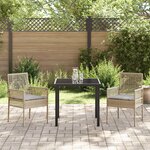 vidaXL Ensemble de salle à manger de jardin 3 pièces avec coussins en rattan poly beige