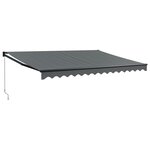 vidaXL Auvent rétractable anthracite 4x3 m tissu et aluminium