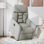 vidaXL Fauteuil inclinable électrique gris clair tissu microfibre