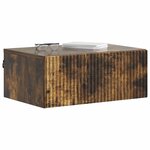 vidaXL Cabinet de chevet mural 2 Pièces Chêne fumé 49 x 34 5 x 20 cm