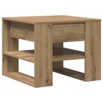 vidaXL Table basse chêne artisanal 55 5x55x45 cm bois d'ingénierie