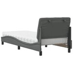 vidaXL Lit avec matelas gris foncé 90x190 cm tissu