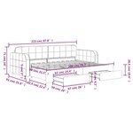vidaXL Lit de jour avec gigogne et tiroirs sans matelas 80x200 cm