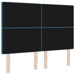 vidaXL Tête de Lit LED Argyle Bleu foncé 144 cm Velours