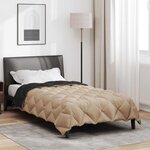 vidaXL Duvet d'hiver Noir et Taupe 200 x 140 cm Microfibre