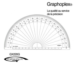 Rapporteur 1/2 cercle grades Ø 20 cm