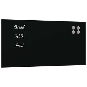 vidaXL Tableau noir magnétique mural Noir 60x30 cm Verre trempé