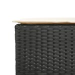 vidaXL Ensemble de bar de jardin 5 Pièces avec coussins noir poly rotin