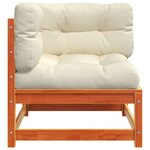 vidaXL Canapé d'angle de jardin coussins cire marron bois pin massif