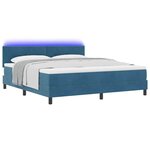 vidaXL Lit à ressort LED avec matelas Bleu foncé 180 x 200 cm Velours