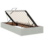 vidaXL Lit de rangement LED avec matelas Gris clair 200 x 200 cm