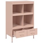 vidaXL Buffet haut rose 68x39x101 5 cm acier